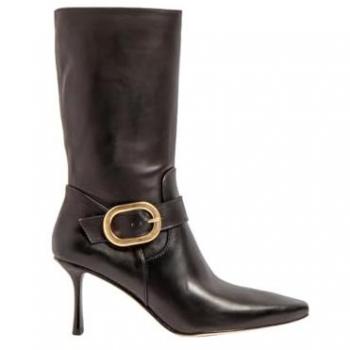 Botas Neosens de Piel con Tacón de 8 a 10 cm para Mujer, Modelo S3197 en Negro con Cremallera