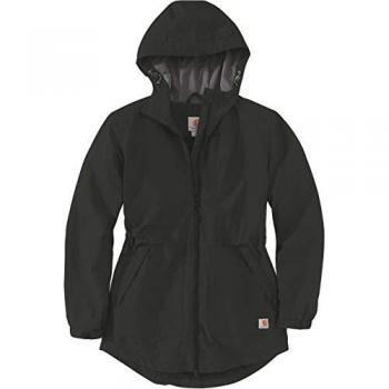 Chaqueta Carhartt Rockford Negro Mujer, Abrigo Rain Defender ligero, Relaxed Fit, Talla M
