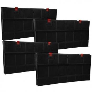 Filtro de Carbón Activado 4x Compatible con Electrolux 942120278, 942120284, 942120290, 942120395 para Campanas Extractoras - Dimensiones: 43 x 21.7 x