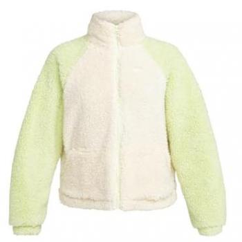 Roxy Sudadera de mujer Waves Of Warmth Forro Polar Color Block Buttercream Estándar