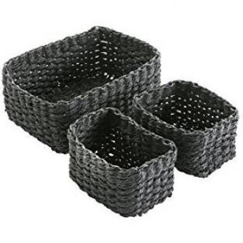 ZINGS Set Cesta Porta Utensilios 3 Uds. Negro