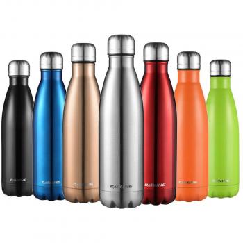 CMXING Botella De Agua 500 mL & 750 mL de Doble Pared con Aislamiento de Botella de Agua de Acero Inoxidable
