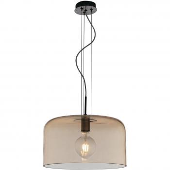 Lámpara colgante de techo de cristal ámbar, 1 bombilla, 150 cm