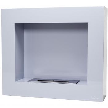 Chimenea de etanol para suelo o pared de color gris claro con regulador de llama Purline