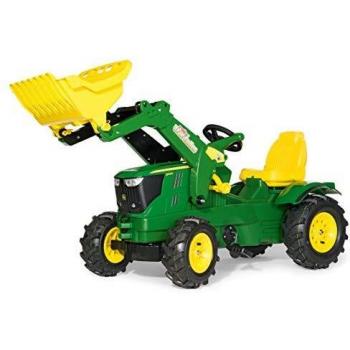 Tractor de Pedales John Deere 6210R con Cargador Frontal y Ruedas Neumáticas