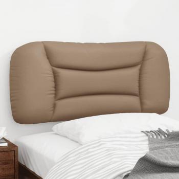 Cabecero de cama acolchado en cuero sintético capuchino de 90 cm
