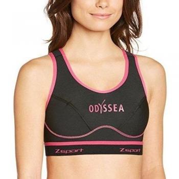ZSPORT - Sujetador de deporte para mujer, talla 90A, color Negro/Rosa