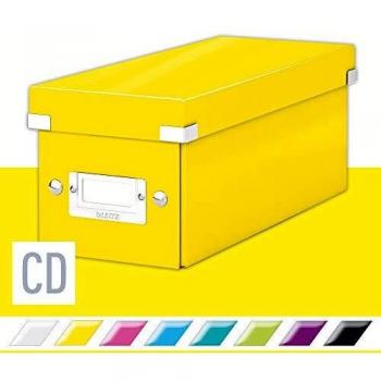 Caja de Almacenamiento para CD Leitz Click & Store WOW, Amarilla, 143 x 136 x 352 mm