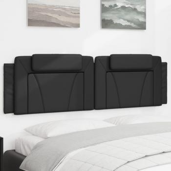 Cabecero de cama acolchado cuero sintético negro 180 cm Vidaxl