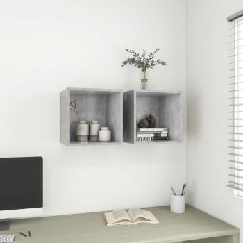 Concrete Grey Wall Cabinets 2 pcs 37x37x37 cm Engineered Wood