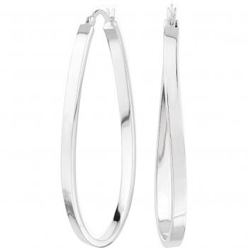 Pendientes de aro City especial de plata con forma cruzada