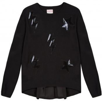 Chipie 8m18086, suéter para Niñas, Negro
