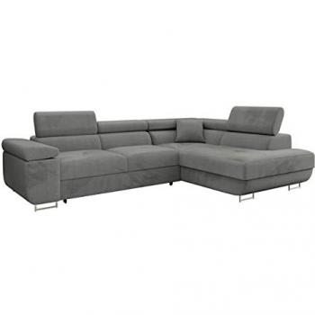 Sofá rinconero Comfivo S100, color Manila 16, dimensiones 274 x 70 x 203 cm, función de descanso, caja de ropa de cama