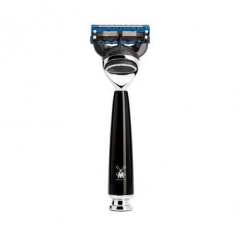 Maquinilla de Afeitar Mühle Cabezal Gillette® Fusion Negra - Maquinilla de afeitar con cabezal compatible con cuchillas Gillette® Fusion, diseño elegante en color negro, mango ergonómico para un agarre cómodo