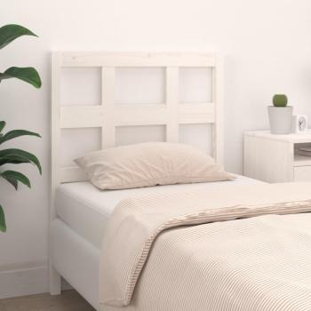 Cabecero de cama blanco 80,5x4x100 cm madera maciza de pino