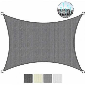 Toldo-Parasol Sol Royal Voile d'Ombra 400x300 cm Antracita SolVision HS9 HDPE Tejido Transpirable Protección Solar y UV