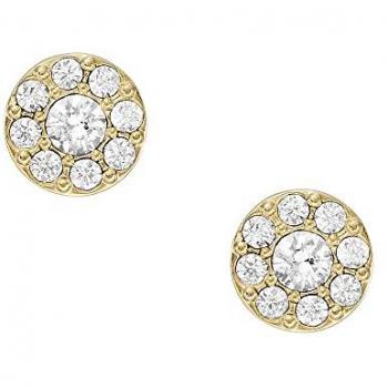 Pendientes de Acero Inoxidable para Mujer Fossil JF04375710 con Cierre de Gancho, Diseño Vintage en Oro Metálico