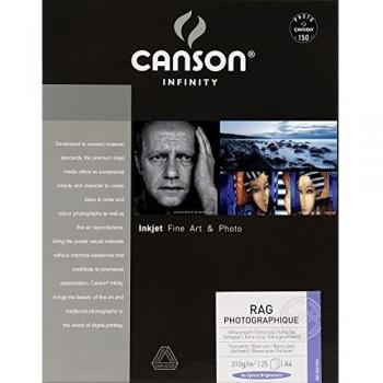 Papel Fotográfico Canson Infinity Rag 310g/m2 A4 - 25 Hojas