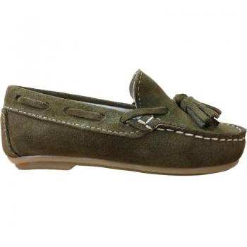 Mocasín de niño Gulliver V/146-14 con borlas en color kaki