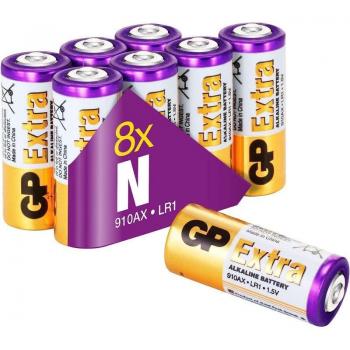 Pilas alcalinas GP Xtra LR1 de alto rendimiento (8 unidades)