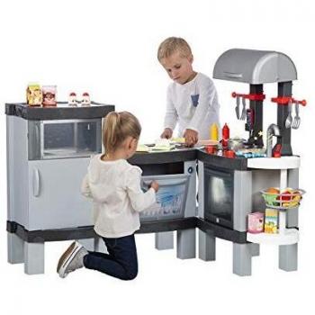 Chicos Cooking XL. Gran Modular Infantil con Efecto de Cocina Real: Los Alimentos cambian de Color Cuando se cocinan en el fogón LED. Incluye 31 Accesorios.