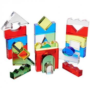 Set de 25 Bloques Acrílicos de Colores Transparentes