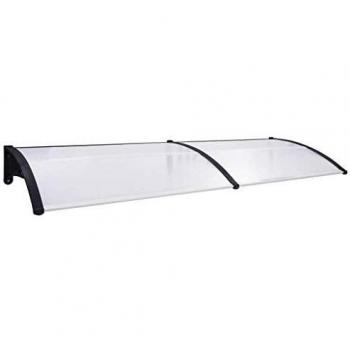 Black and Transparent Polycarbonate Door Canopy 200x80 cm