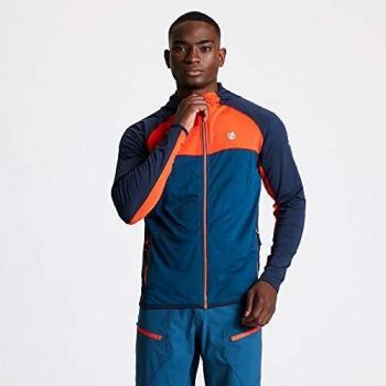 Dare2b Ratified II-Chaqueta con Capucha De Tejido Ligero Y Elástico Core De Secado Rápido Y Bolsillos con Cremallera Stretch Midlayer, Hombre, Majolica Blue/Outer Space, S