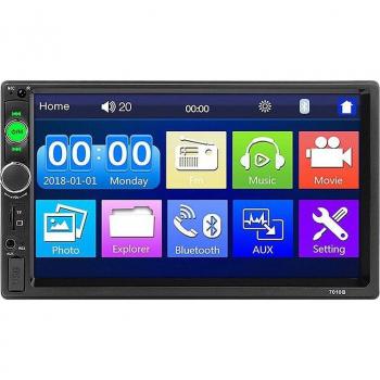 Reproductor MP5 estéreo de 7 pulgadas para coche con navegador digital HD, pantalla táctil, Bluetooth, FM y cámara