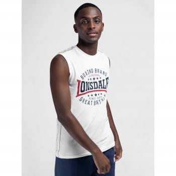 Lonsdale St. Agnes 4XL Tank Top - Sleeveless in White, Black, and Red