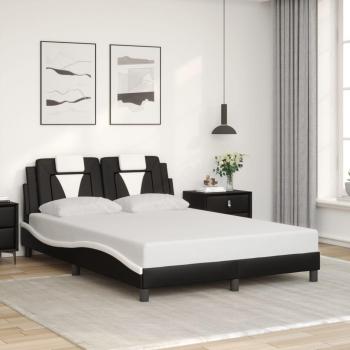 Cabecero de cama de cuero sintético blanco y negro 140x200 cm Vidaxl