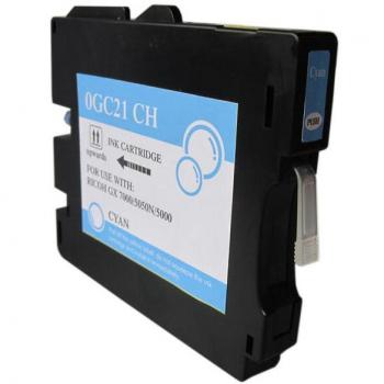 Cartucho de Tinta Pigmentada Compatible con Ricoh GC21C Cyan - Sustituto de 405533/405537