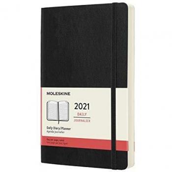 Agenda Diaria Moleskine 12 Meses Tapa Blanda Negra 2021