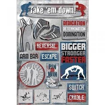 Wrestling cartoncini adesivi 5,5 X 9-Take ' em Down