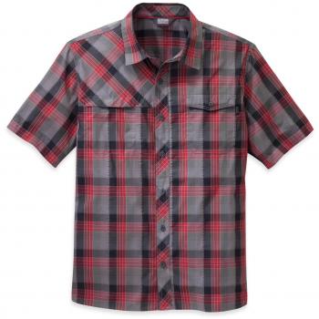 Outdoor Research Riff S/S Camiseta, Verano, Hombre, Color Pewter/Rot, tamaño Medium