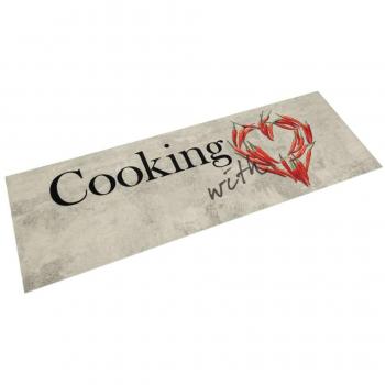 Alfombra de cocina lavable 45x150 cm en terciopelo Peper Cooking vidaXL