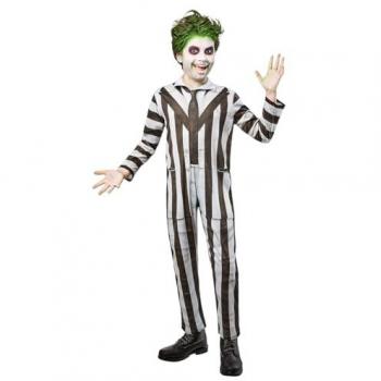 Disfraz Infantil Beetlejuice Licencia Oficial Rubies - Jumpsuit Digital Impreso para Halloween, Carnaval y Cosplay