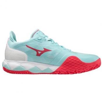 Mizuno Wave Enforce Tour CC Zapatillas de Tenis para Mujer - Turquesa y Coral, Diseño All Court, Código 61GC2305-20
