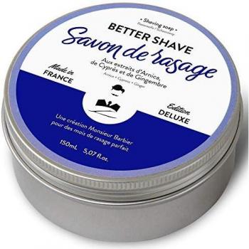 Jabón de Afeitar Natural Monsieur Barbier - 150 ml, Tradicional Anti-Irritaciones, Hecho en Francia