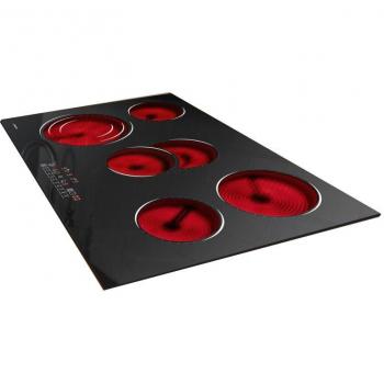 Placa de Vitrocerámica Jago 8600W con 5 Fuegos, Control Táctil, 9 Niveles de Potencia, Sin Marco, Temporizador Automático, Seguridad Infantil y Protección contra Sobrecalentamiento