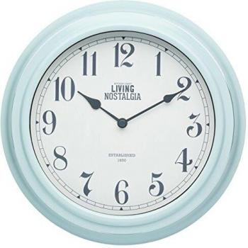 Reloj de Pared Vintage Azul Nostalgia, 25.5 cm, Diseño Retro Analógico