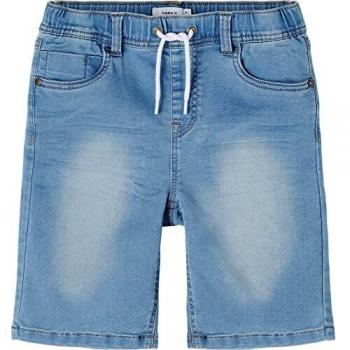 Adjustable Elastic Waist Denim Bermuda Shorts for Boys