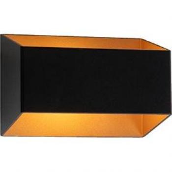 Aplique Moderno Negro/Dorado de Aluminio Rectangular, Compatible con LED, Max. 1 x 40 Watt - ALONE S