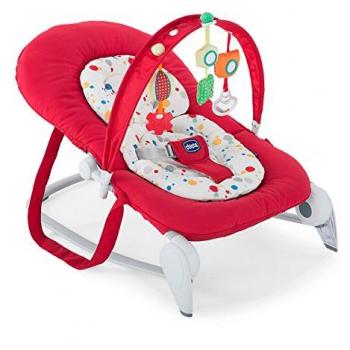 Chicco Hoopla - Hamaca con arco de juegos y reductor modular, de 0 a 9 kg, colección 2016, color rojo estampado
