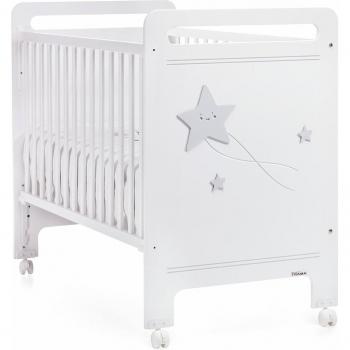 Cuna Trama Galaxia Blanco Mate Plata Mate con Diseño Estrellado