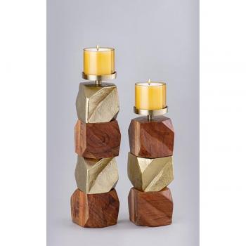 Portavela aluminio mango 10x10x51,5 dorado