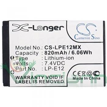7.4V 0.82Ah Li-ion Camera Battery for Canon EOS 100D and M Series