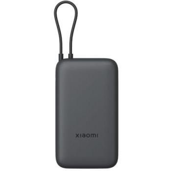 Power Bank Xiaomi 20000mAh con Cable Integrado, Carga Rápida 22.5W, Gris Oscuro