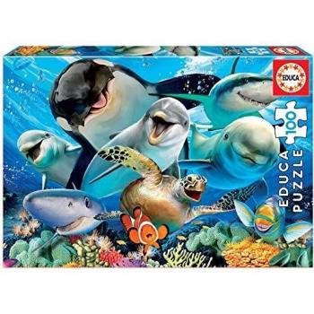 Educa - Selfie Bajo El Agua Puzzle, 100 Piezas, Multicolor