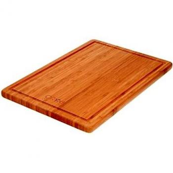 ORYX 5073005 Cocina Fabricada En Madera De Bambu 100% con Ranura 32x25,5 cm.Tabla Cortar,Carne Pescado,Verduras,Frutas,Alimentos, 26 litros, Multicolor